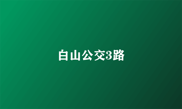 白山公交3路