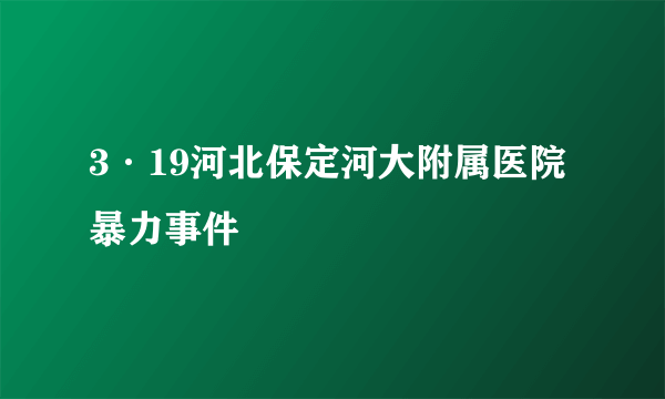 3·19河北保定河大附属医院暴力事件