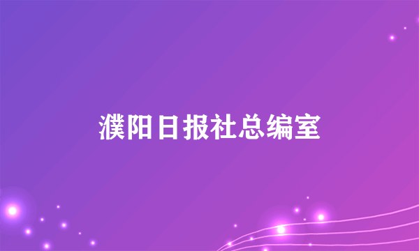 濮阳日报社总编室