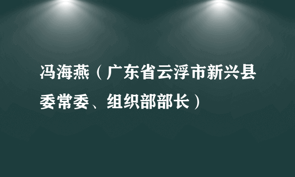 冯海燕（广东省云浮市新兴县委常委、组织部部长）