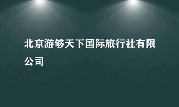 北京游够天下国际旅行社有限公司