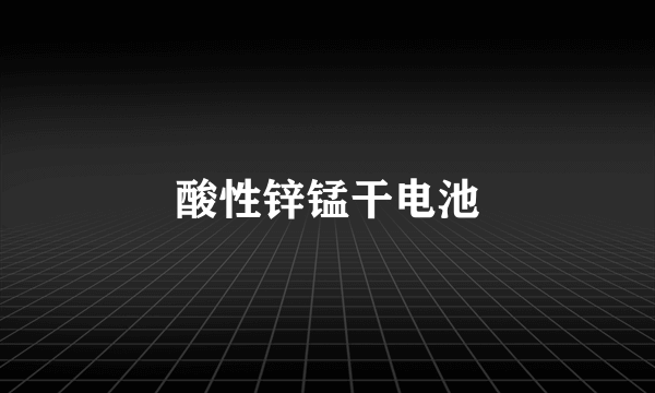 酸性锌锰干电池