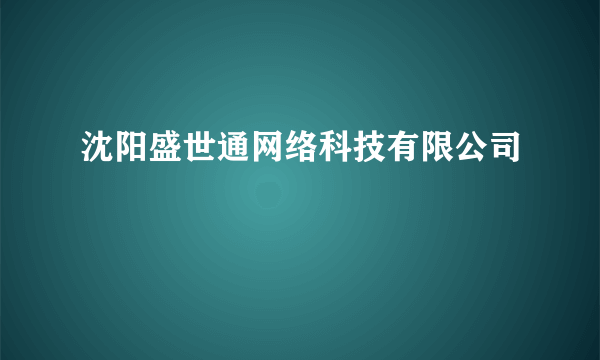 沈阳盛世通网络科技有限公司