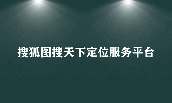 搜狐图搜天下定位服务平台