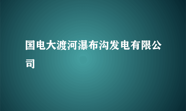 国电大渡河瀑布沟发电有限公司