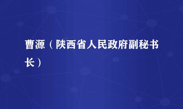 曹源（陕西省人民政府副秘书长）