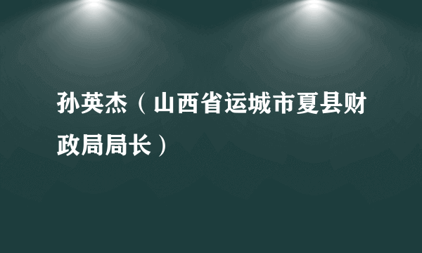 孙英杰（山西省运城市夏县财政局局长）