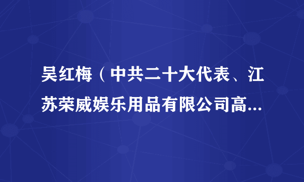 吴红梅（中共二十大代表、江苏荣威娱乐用品有限公司高频车间线长）