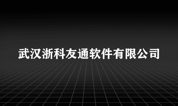 武汉浙科友通软件有限公司