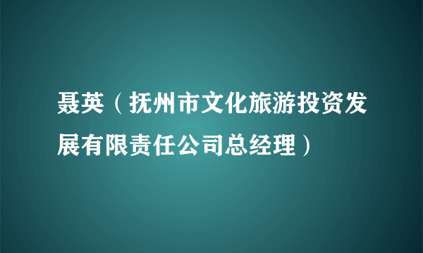 聂英（抚州市文化旅游投资发展有限责任公司总经理）