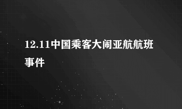 12.11中国乘客大闹亚航航班事件