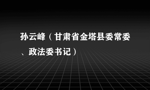 孙云峰（甘肃省金塔县委常委、政法委书记）