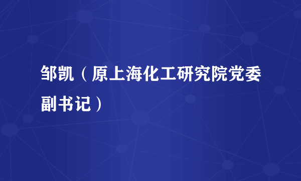 邹凯（原上海化工研究院党委副书记）