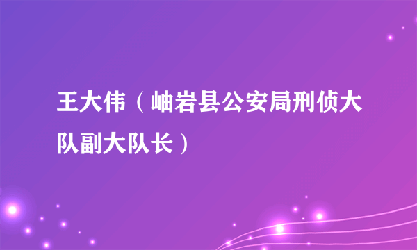 王大伟（岫岩县公安局刑侦大队副大队长）