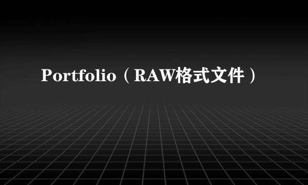 Portfolio（RAW格式文件）