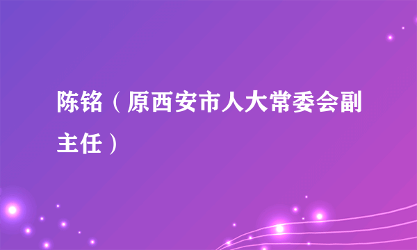 陈铭（原西安市人大常委会副主任）