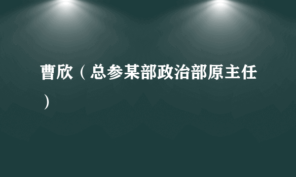 曹欣（总参某部政治部原主任）