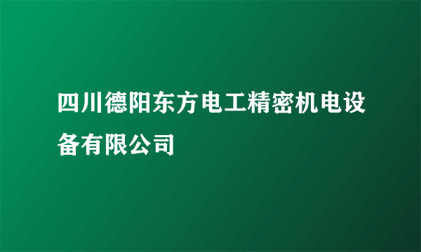 四川德阳东方电工精密机电设备有限公司