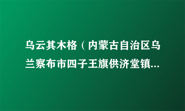 乌云其木格（内蒙古自治区乌兰察布市四子王旗供济堂镇副镇长）