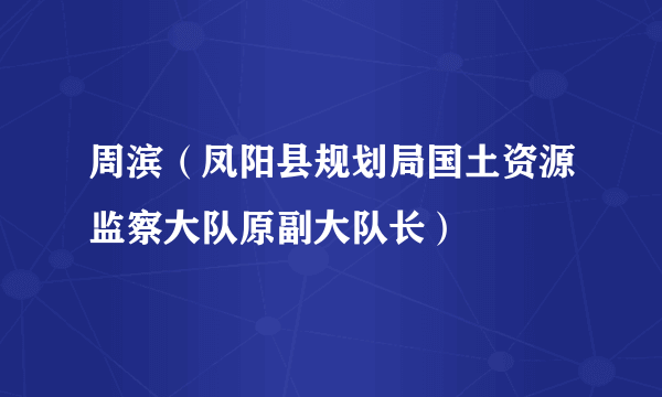 周滨（凤阳县规划局国土资源监察大队原副大队长）