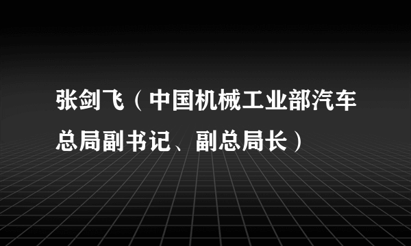 张剑飞（中国机械工业部汽车总局副书记、副总局长）