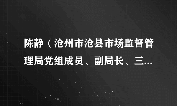 陈静（沧州市沧县市场监督管理局党组成员、副局长、三级主任科员）