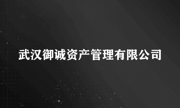 武汉御诚资产管理有限公司