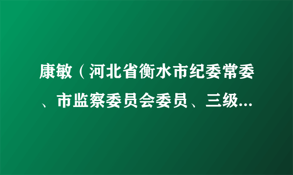 康敏（河北省衡水市纪委常委、市监察委员会委员、三级调研员）