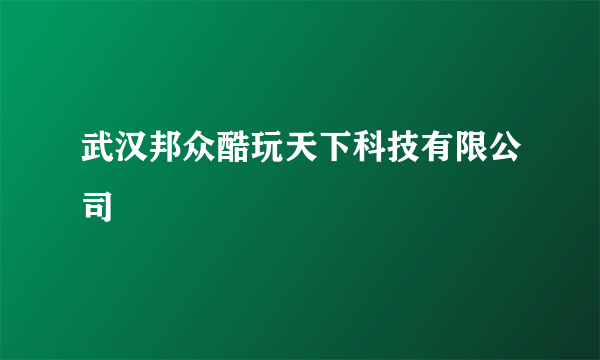 武汉邦众酷玩天下科技有限公司