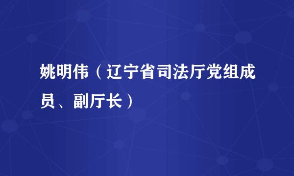 姚明伟（辽宁省司法厅党组成员、副厅长）