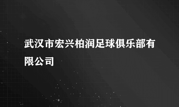 武汉市宏兴柏润足球俱乐部有限公司