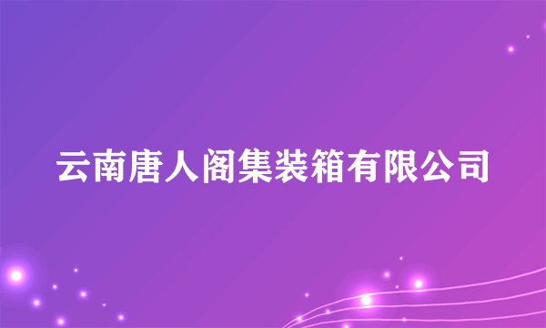 云南唐人阁集装箱有限公司