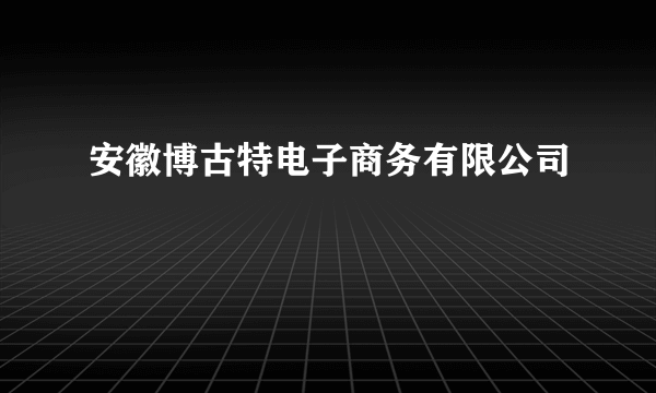 安徽博古特电子商务有限公司