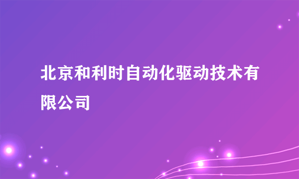 北京和利时自动化驱动技术有限公司