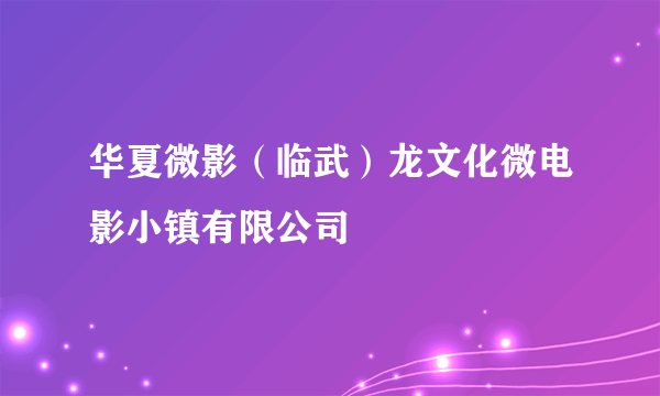 华夏微影（临武）龙文化微电影小镇有限公司