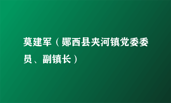 莫建军（郧西县夹河镇党委委员、副镇长）