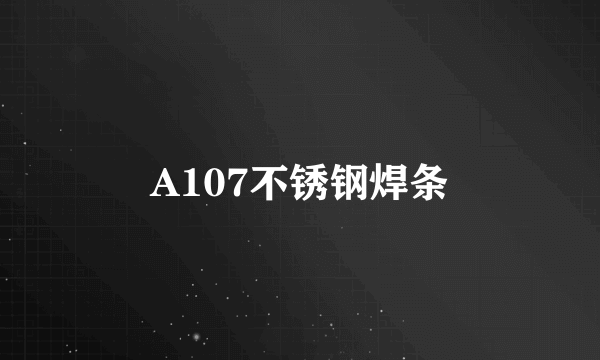 A107不锈钢焊条