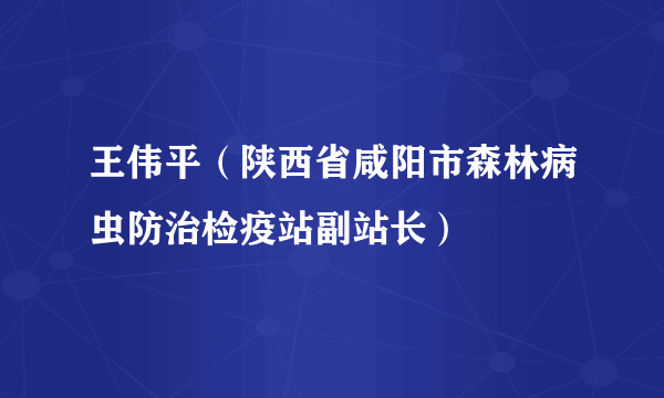 王伟平（陕西省咸阳市森林病虫防治检疫站副站长）