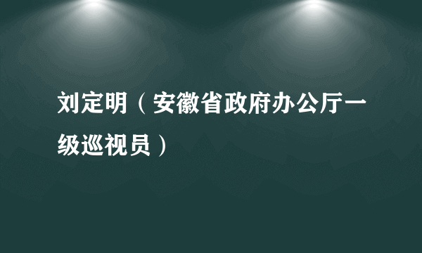 刘定明（安徽省政府办公厅一级巡视员）