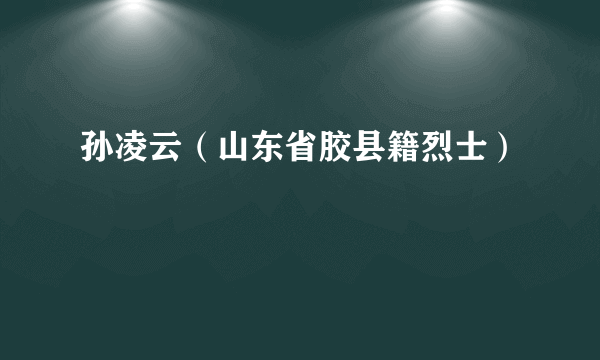 孙凌云（山东省胶县籍烈士）