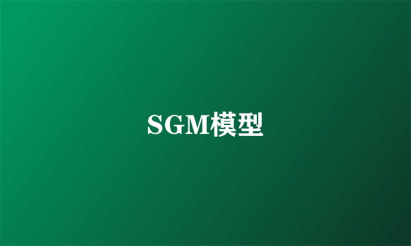 SGM模型