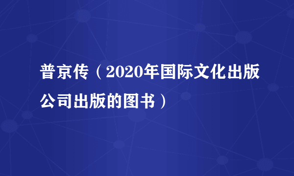 普京传（2020年国际文化出版公司出版的图书）