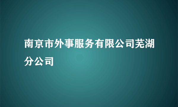 南京市外事服务有限公司芜湖分公司