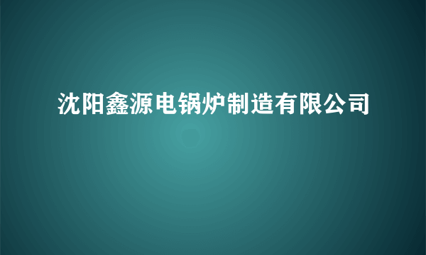 沈阳鑫源电锅炉制造有限公司