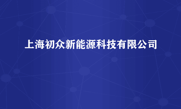 上海初众新能源科技有限公司