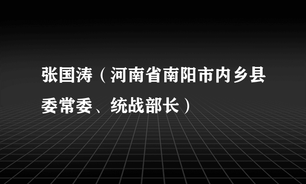 张国涛（河南省南阳市内乡县委常委、统战部长）