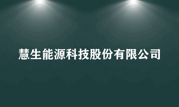 慧生能源科技股份有限公司