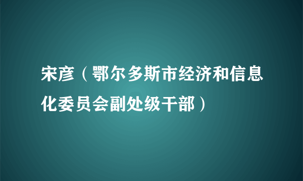 宋彦（鄂尔多斯市经济和信息化委员会副处级干部）