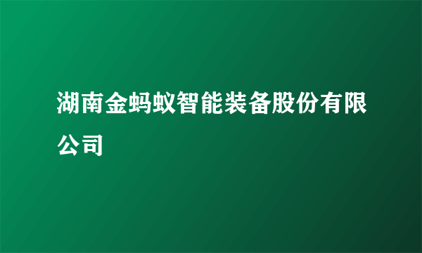 湖南金蚂蚁智能装备股份有限公司