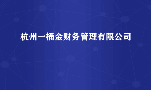 杭州一桶金财务管理有限公司